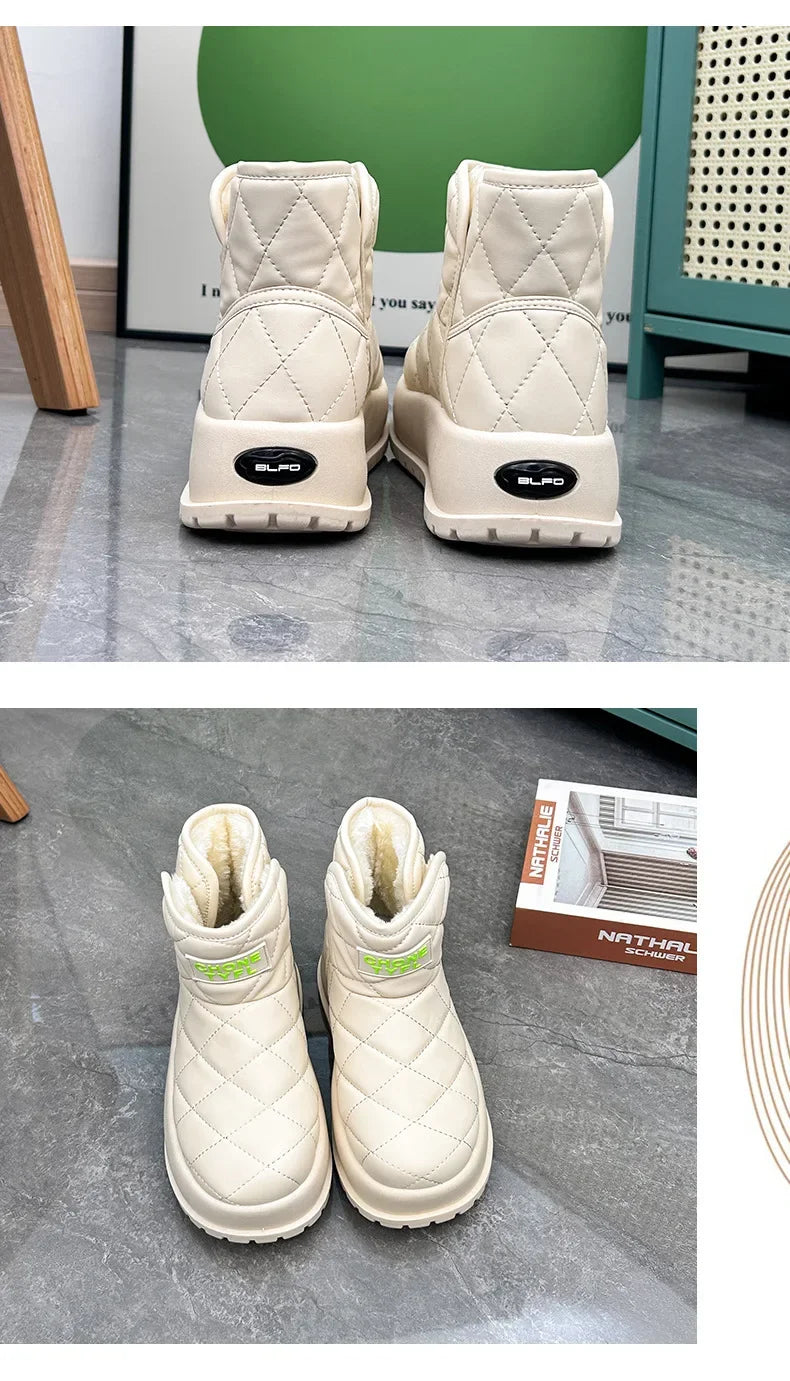 Kalsooni 2024 Winter Velvet Thick Warm Shoes Waterproof Platform Snow Boots for Women