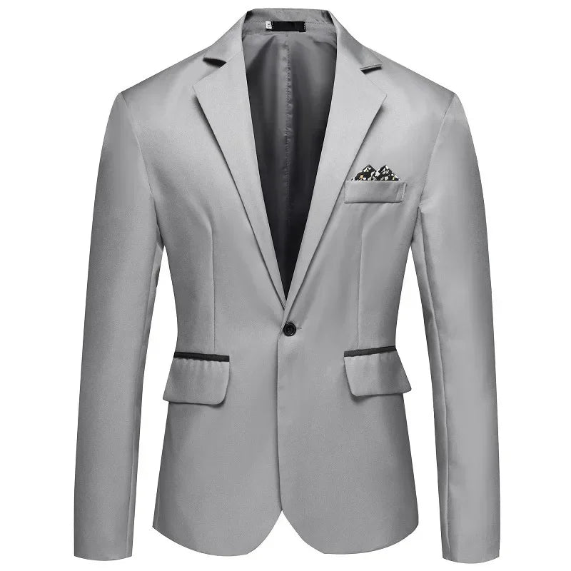 2025 Men's Formal Office Blazer Jacket Suits Solid Fashion Wedding Dress Suit Jacket Coat Male Oversized Casual Blazer Hombre - Elanique