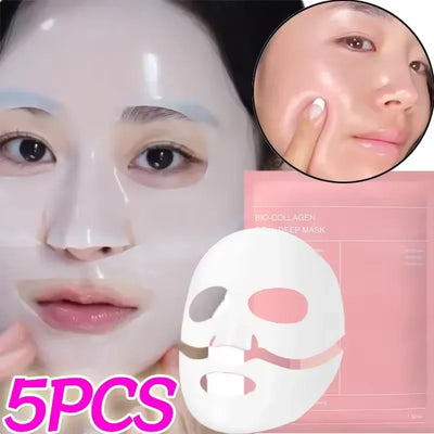 Bio Collagen Brightening Mask Deep Hydrating Shrink Pores Overnight Mask Gentle Moisturizing Refreshing Women Facial Skin Care