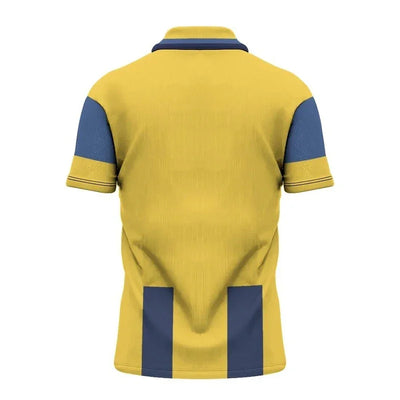 Fashion Striped Graphic Football Polo Shirts For Men Summer Trendy Sports 3D Printed V Neck Polo Loose Breathable Polo Shirt