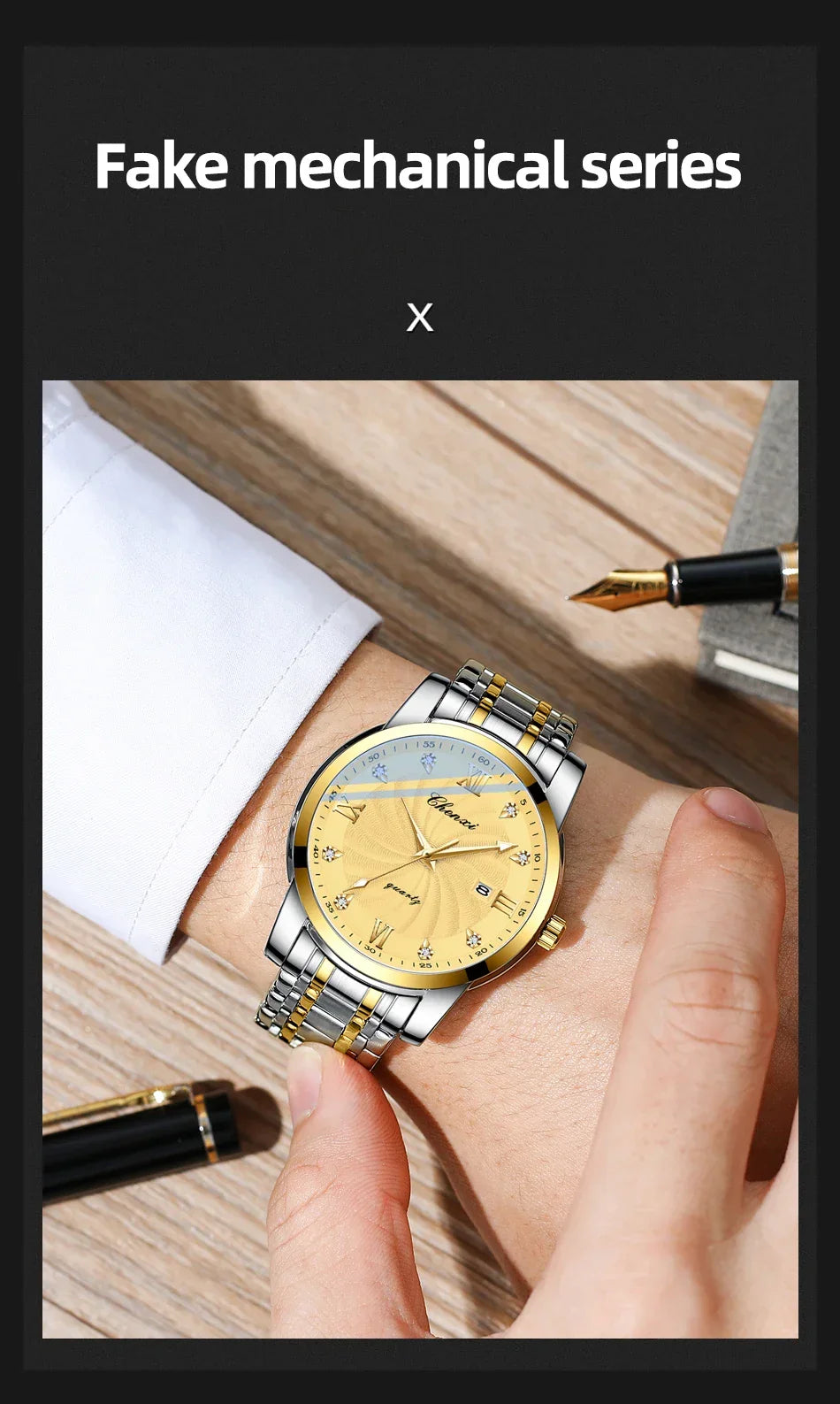 Top Brand Watches For Men High Quality See Through Skeleton Quartz Watch Stainless Steel Waterproof Wristwatch NEW Reloj Hombre