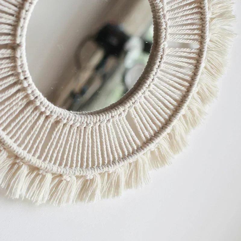 Wall hanging mirror nordic decor bohemian woven handmade tapestry bedroom child room decorative