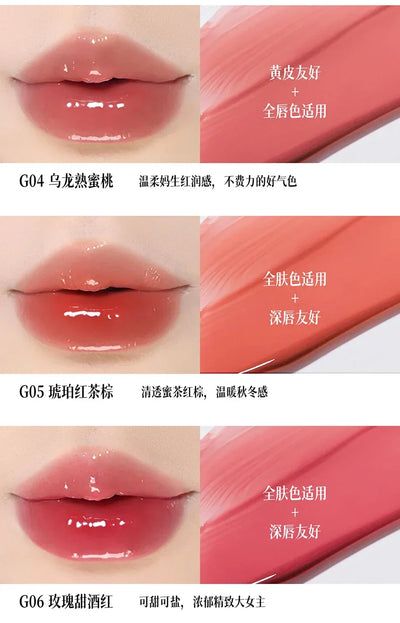 Lip Gloss Moisturising Glass Lip Nude Lipstick Korean Makeup Hydrating Lipgloss All the Feels High-Shine Hydrating Vitamin E