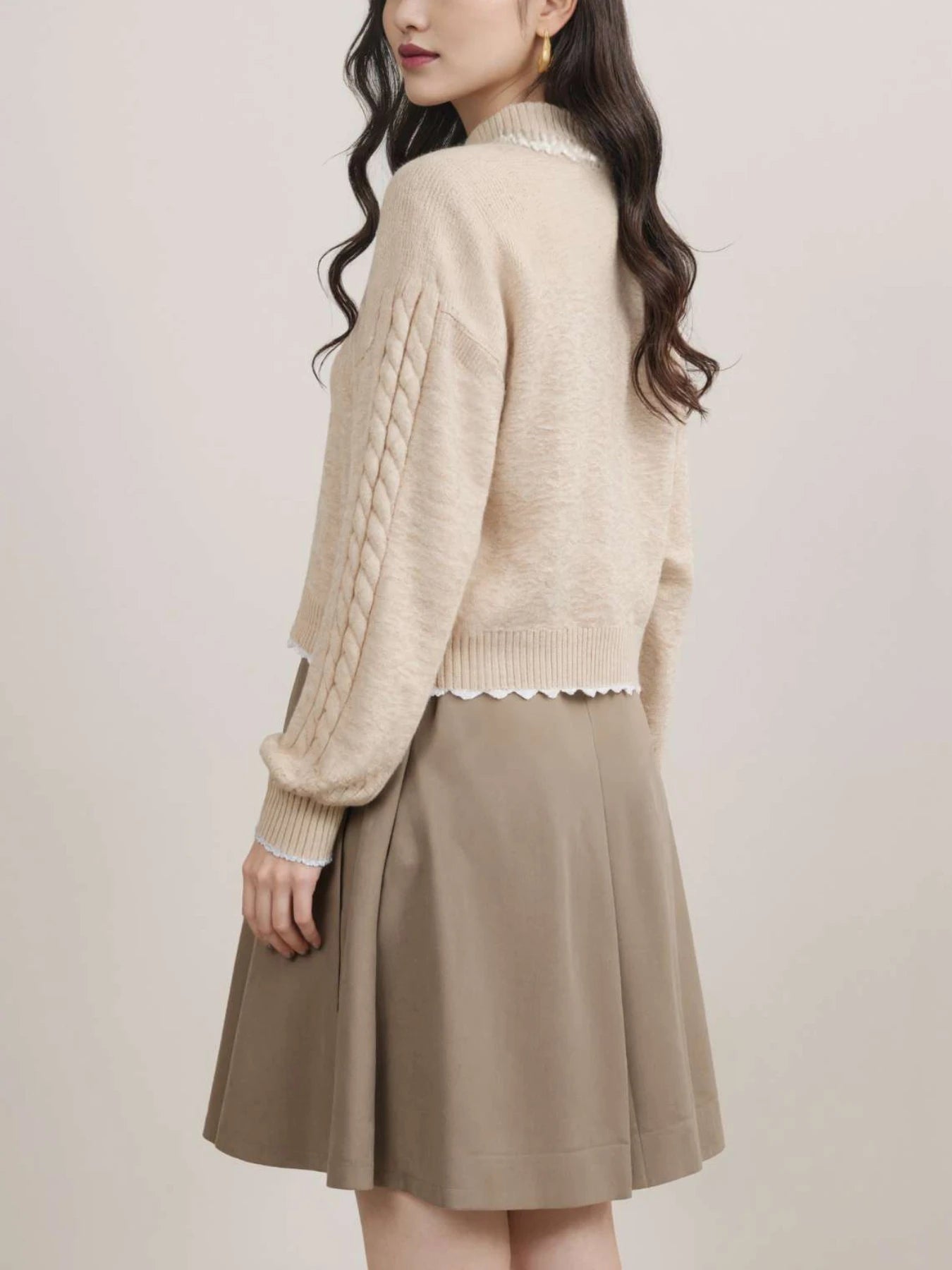 Autumn and Winter New Knitted Jacket for Women, Casual Simple Chic Versatile Sweater for Women, Jacquard Lapel Knit Cardigan, Women's Clothing for Outings and Dates