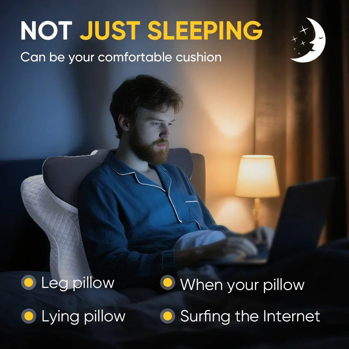 Cervical Pillow for Neck Support Ergonomic Pain Relief Pillow Cozy Sleeping Contour Bed Pillow for Side Back Stomach Sleeper