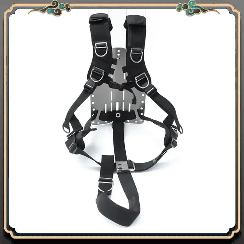 Premium Scuba Diving Harness System Back Plate Diving Bracket For Snorkeling Adjustable Shoulder Straps Quick Release Buckles