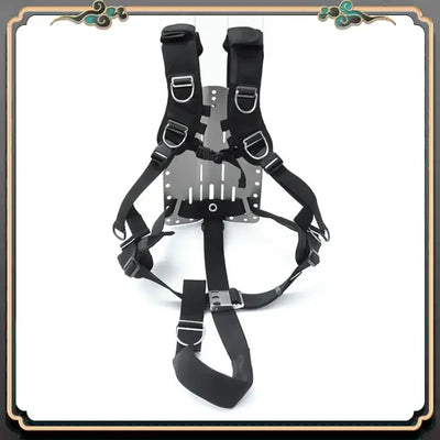 Premium Scuba Diving Harness System Back Plate Diving Bracket For Snorkeling Adjustable Shoulder Straps Quick Release Buckles