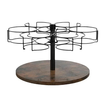 Spinning Cup Holder Desk Multipurpose Cups Holder Wooden Metal Organizer Kitchen Room Fixed Stand Decoration Accessories Items
