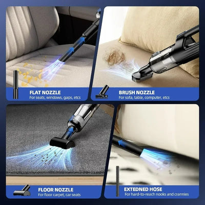 Car Vacuum Portable Cordless18000Pa 2 in 1 Vacuum CleanerAir Duster Handheld Vacuum Cordless Strong Suction Rechargeable