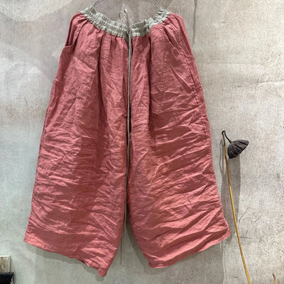 2025 New Wide Leg Pants High Quality Women's 2025 Thin Summer Spring Ramie Literary Retro Loose Personalized Women's Hemp Pants