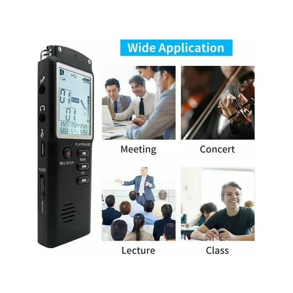 Voice Recorder - Voice Activated Recorder with Earphone & USB Charge Cable, Digital Voice Recorder with Playback for Lectures &