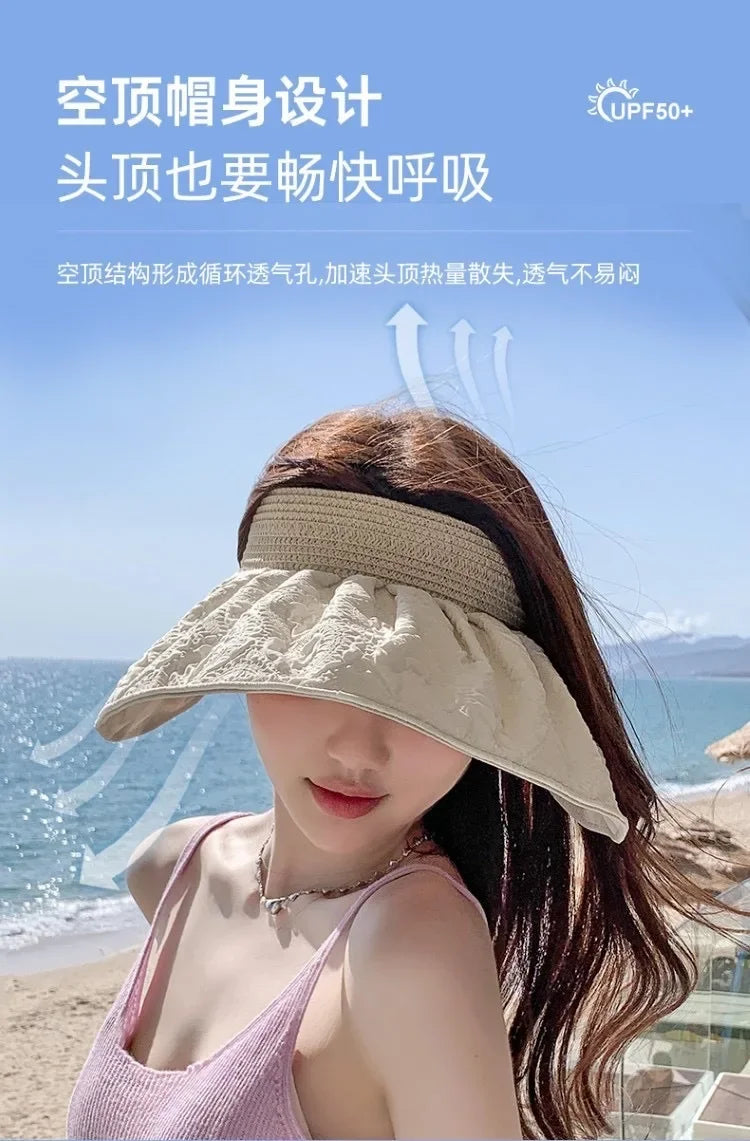 Sunscreen Hat Premium Women's Summer UV Protection Double-sided Shell Hat Sun Hat Empty Top Sun Hat Summer Eaves Hats for Women2