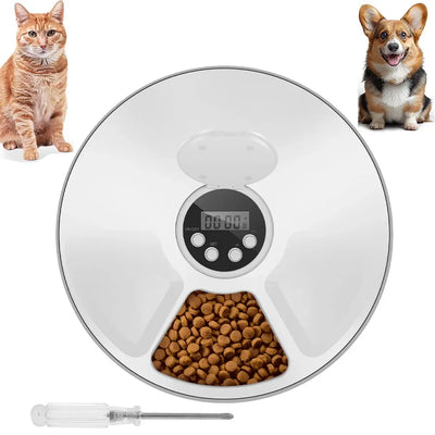 Pet Automatic Timing Feeder Intelligent Pet Feeder with Timer 6 Meals Pet Dry Wet Food Dispenser Automatic Pet Bowl Supplies
