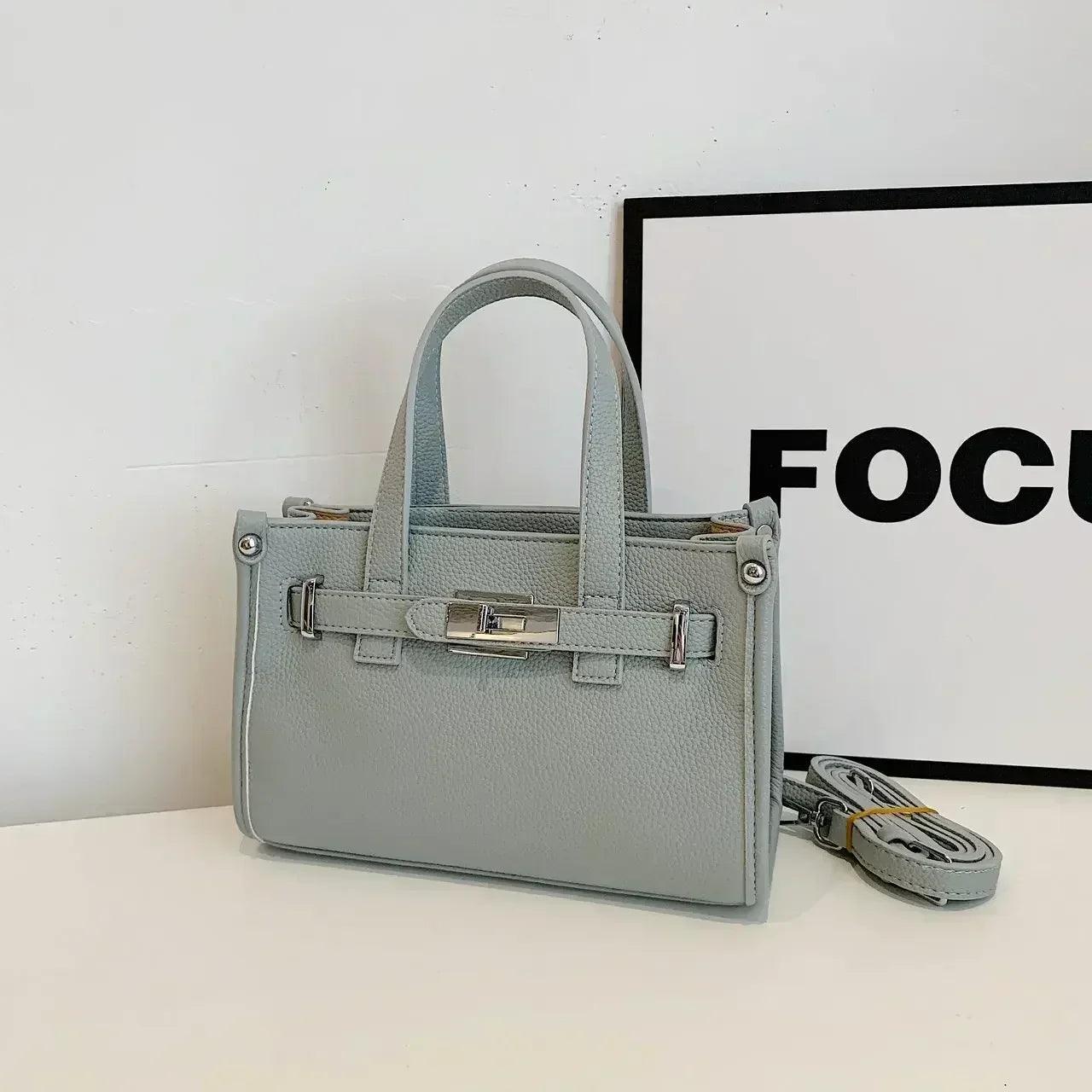 Designer ladies tote bag with leather handles elegant crossbody shoulder for work and travel