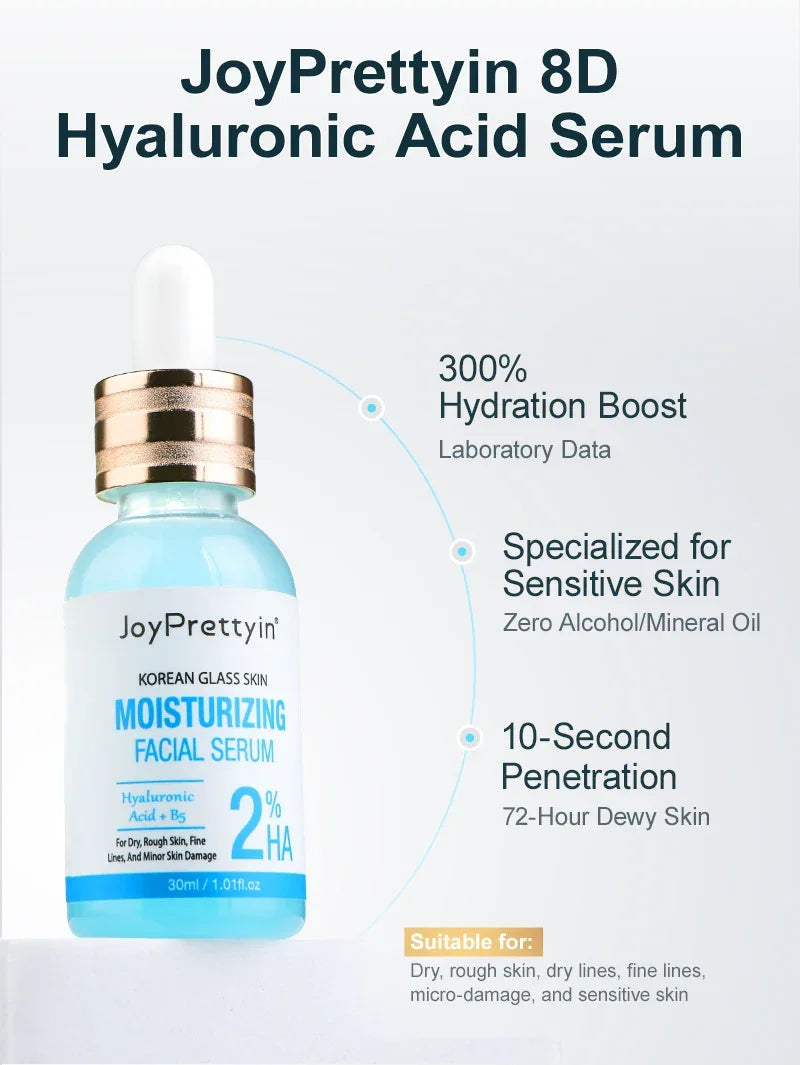 Hyaluronic Acid Face Serum Moisturizing Smoothing Reduces Dryness Fine Lines Hydrating Facial Essence Korean Skin Care