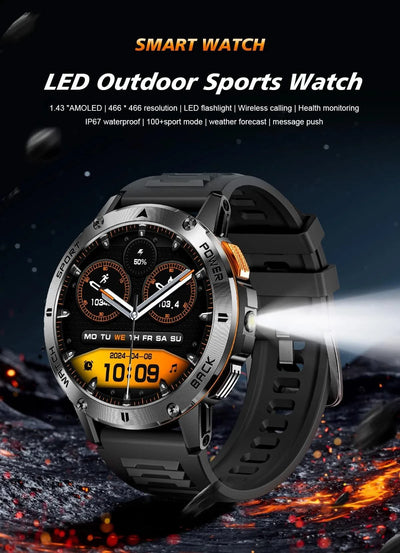 Outdoor Smart Watch Men 1.43'' HD AMOLED