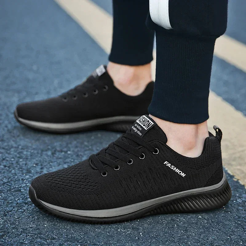 Athletic Shoes for Men Shoes Sneakers Black Casual Comfortable Knit Sneakers Breathable Athletic Running Walking Gym Shoes Men