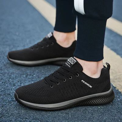Athletic Shoes for Men Shoes Sneakers Black Casual Comfortable Knit Sneakers Breathable Athletic Running Walking Gym Shoes Men