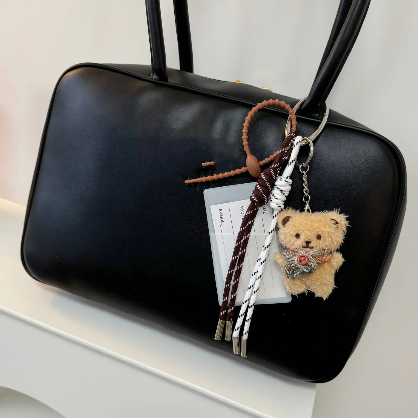 Ins Cute Plush Doll Keychain Bear Rabbit Mobile Phone Pendant Bag Car Autumn/Winter Accessories For Girl Women Gifts Y2k