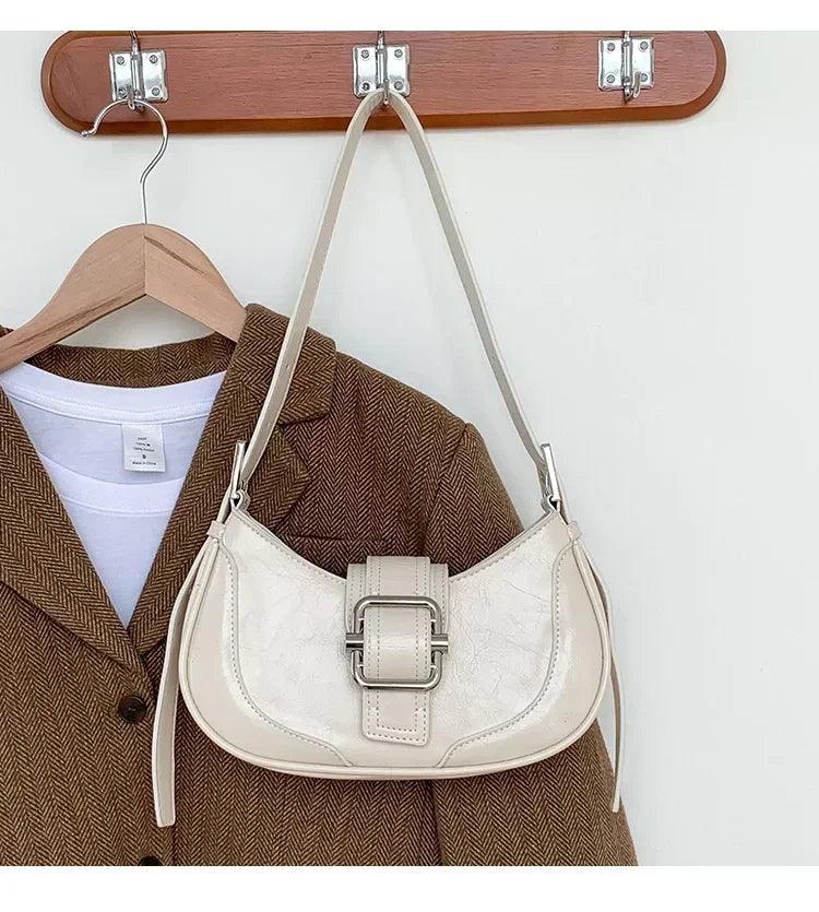 Fashion handbags for women half-moon leather hasp lady shoulder crossbody bag luxury designer ladies underarm bags hobo