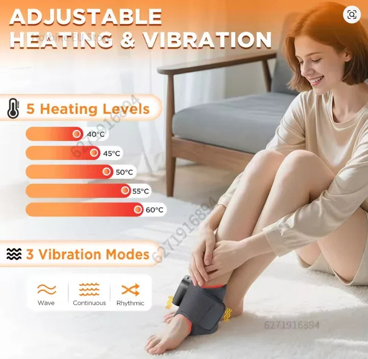 Electric Heating Neck/Wrist/Ankle Brace Massager USB Rechargeable Hot Compress Vibration Massage Cervical Hand Foot Muscle Relax