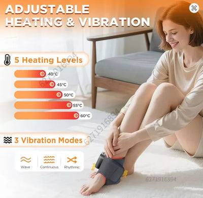 Electric Heating Neck/Wrist/Ankle Brace Massager USB Rechargeable Hot Compress Vibration Massage Cervical Hand Foot Muscle Relax