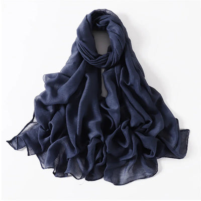 New Cotton Linen Scarf For Women Girls Students Autumn Classic Solid Color Scarves Retro Soft Foulard Viscose Female Wrap Shawls