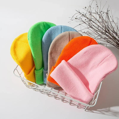 2019 Winter Hats for Woman Beanies Knitted Solid Cute Hat Girls Autumn Female Beanie Caps Warmer Bonnet Ladies Casual Cap Man