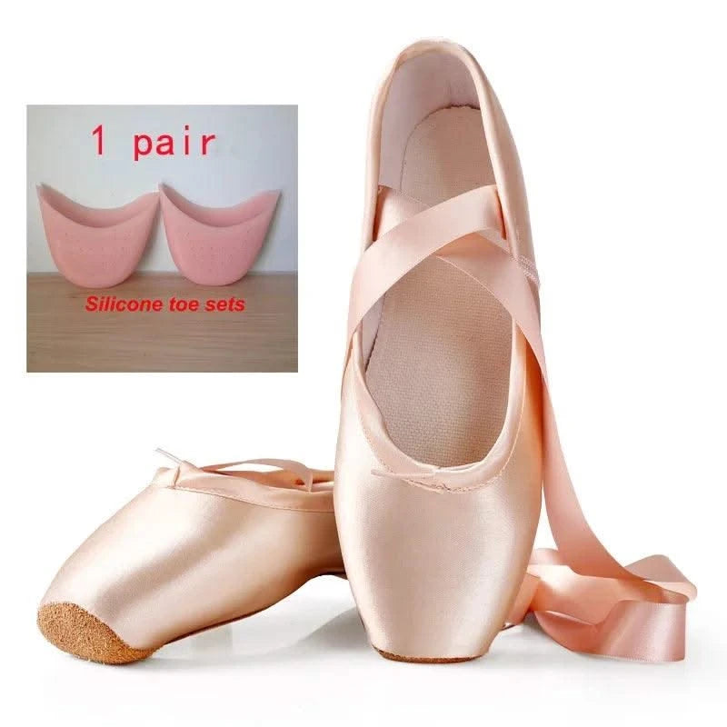 Ballet Dance Shoes Child and Adult Ballet Pointe Shoe Professional with Ribbons Shoes Woman Zapatos Mujer Sneakers Women Girls