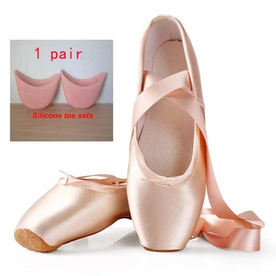 Ballet Dance Shoes Child and Adult Ballet Pointe Shoe Professional with Ribbons Shoes Woman Zapatos Mujer Sneakers Women Girls