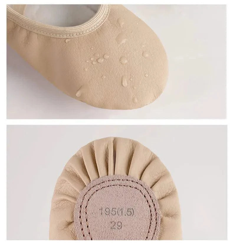 PU Ballet Shoes for Toddler Girls Children Dance Shoe Leather Ballet Flats Kids Soft Sole Gymnastics Shoes Dancing Slippers