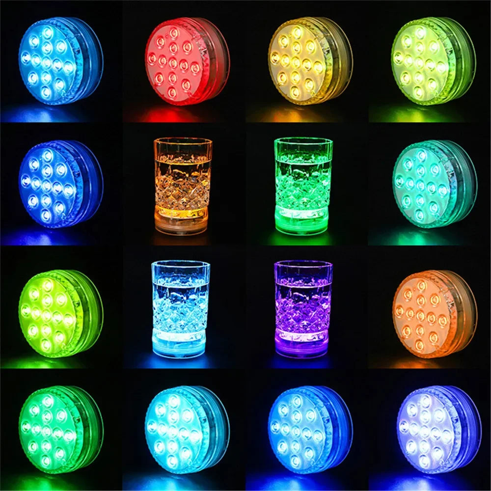 13 LEDs Magnetic Submersible LED Light Waterproof Underwater Light USB Rechargeable Swimming Pool Night Lamp With Suction Cups