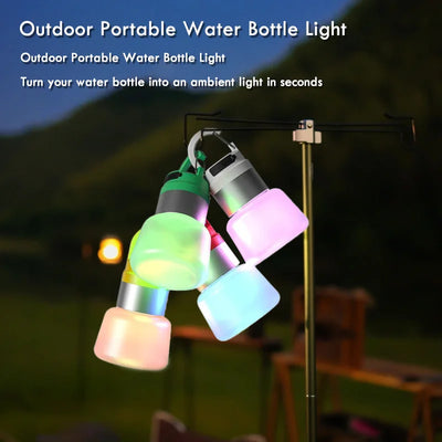 LED Bottle Light Camping Lantern with Flowing Light USB Portable Handheld Hanging Bottle Lamp Outdoor Multi Use