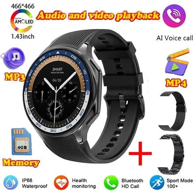New for Oppo Watch X Men Smartwatch 32GB Extra large Memory 3D Mode MP3 MP4 Smart Watch GPS Sport Smartwatches Bluetooth calling