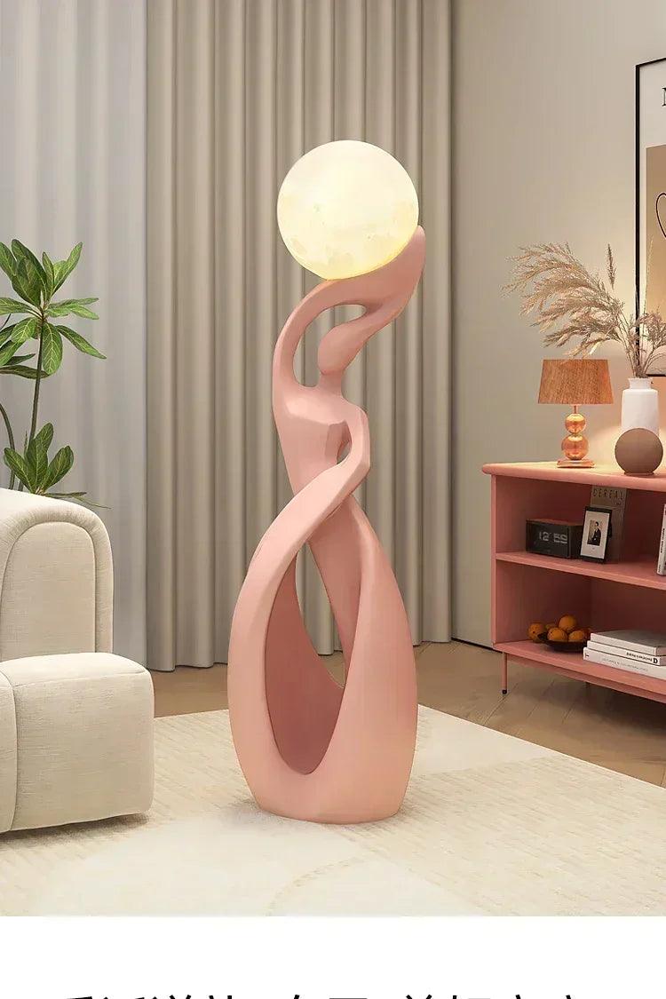 Home decor statue abstract art ornaments nordic living room large floor luminous sculpture housewarming gift interior