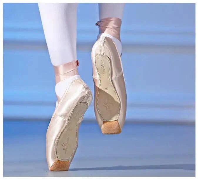 Women Professional Ballet Dance Shoes Child and Adult Ballet Pointe Dance Shoes with Ribbons Shoes Woman Zapatos Mujer Sneakers
