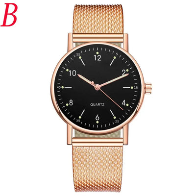 Women'S High-End Quartz Watch Casual Non-Waterproof Stainless Steel Luminous Dial Leather Steel Ladies Watch Luxury Fashion