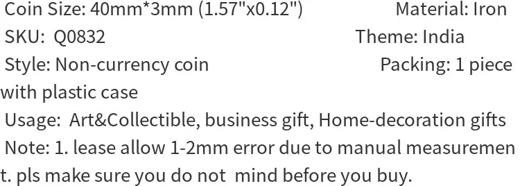 The Legend of Ganesha Collectible Souvenir Coin Basso-Relievo Silvery Plated Coin Hinduism Commemorative Coin