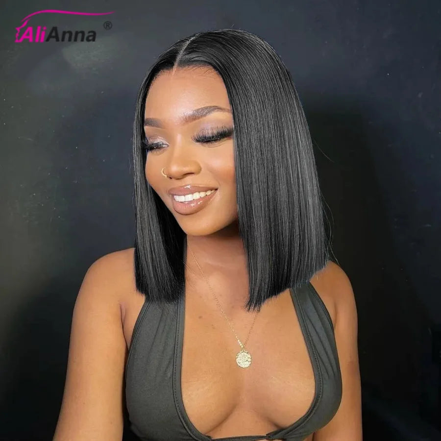 Bob Wig Human Hair 13x6 Lace Front Human Hair Wig Short Human Hair Wigs 100% Brazilian Short Straight Human Hair Wigs Preplucked