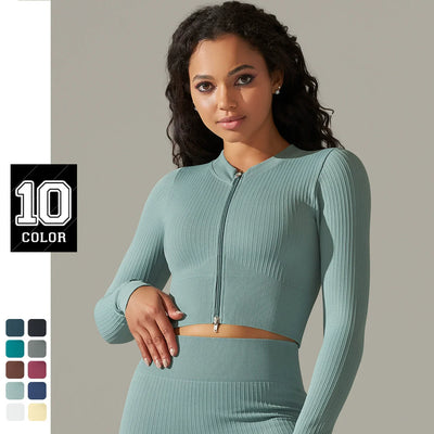 Women's Crop Top Front Zipper