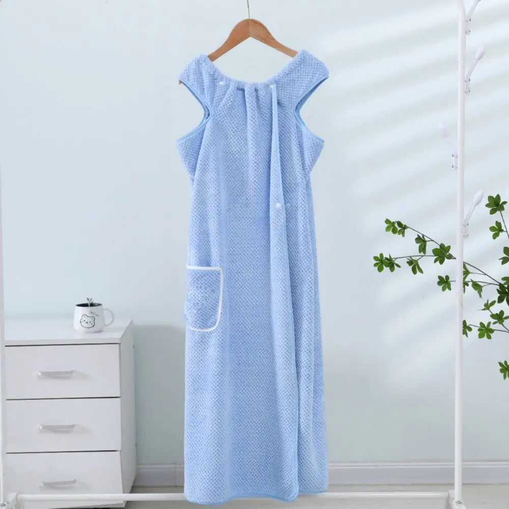 Bath Towel Household Women Wearable Wrap Adults Absorb Water Polyester Dry Hair Skirt Long Style Bathroom Washable Bathrobe