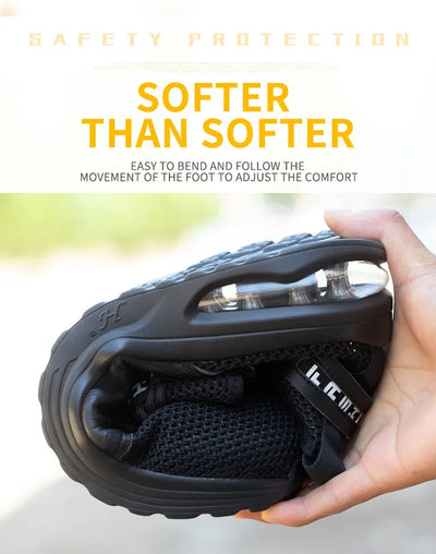 Lightweight Men's Safety Shoes Steel Toe Men's Work Shoes Slip Resistant Reinforced Shoes Man Fashion Breathable Sneaker