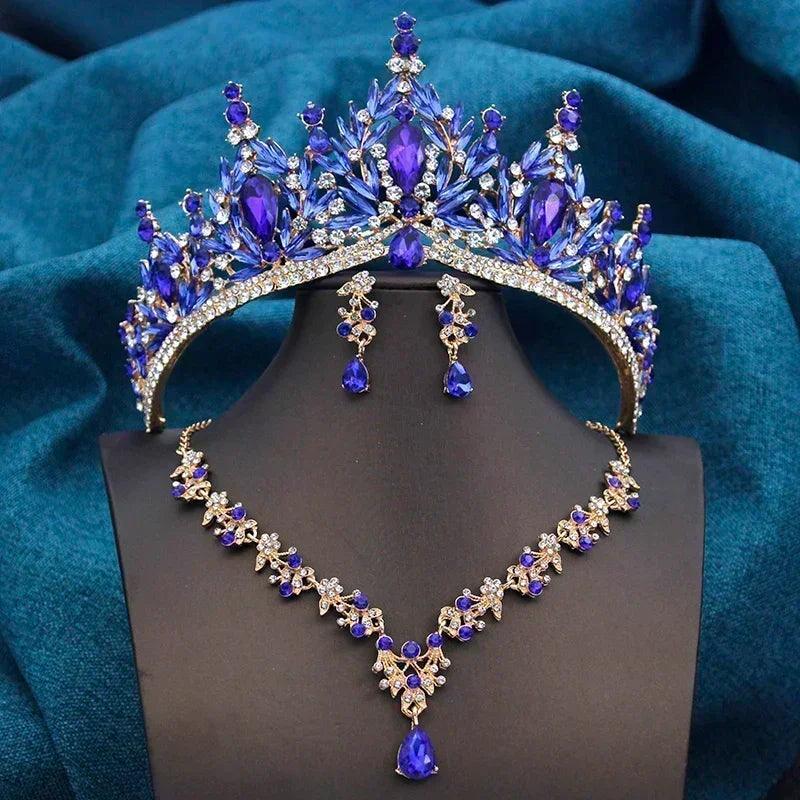 Luxury wedding tiaras bride jewelry sets for women
