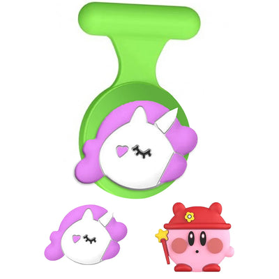 Cute unicorn green purple silicone wristband AirTag holder for kids