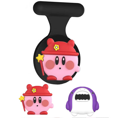 Pink Red Fireman Kirby AirTag Holder Grip for Girls