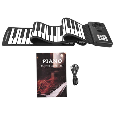 88 Key Portable Piano Handroll Electronic Piano Environmental Silicone Foldable Piano Home Practice for Travel Beginners