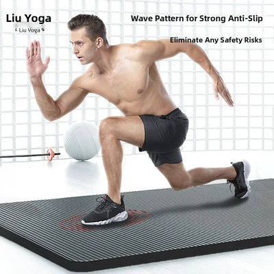 Men's Fitn Yoga Mat Thiened 20mm Wide Long Anti-slip Sports Yoga Mat Home Use Exercise Equipment l Rubber Pure Color
