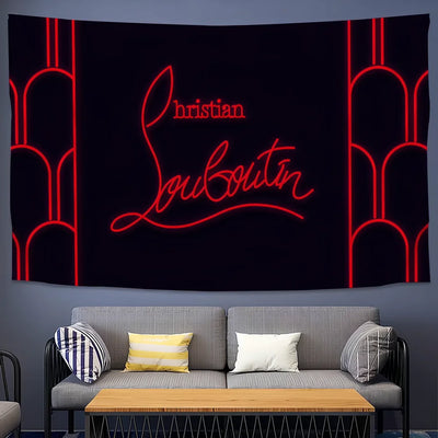 Luxury C-ChristianES L-LouboutinES Logo Tapestry Background Hanging Cloth Bedroom Room Decor Aesthetic Tapestry Wall Party
