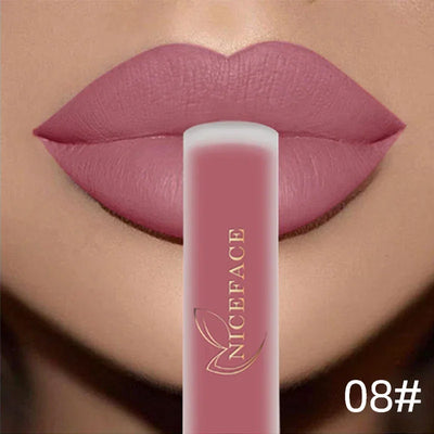 NICEFACE Matte Liquid Lipstick Waterproof Long Lasting Lip Gloss Tint Sexy Red Nude Purple Metallic Lipsticks Makeup Cosmetics