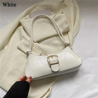 Women Stylish PU Leather Sling Bag Solid Colour Zipper
